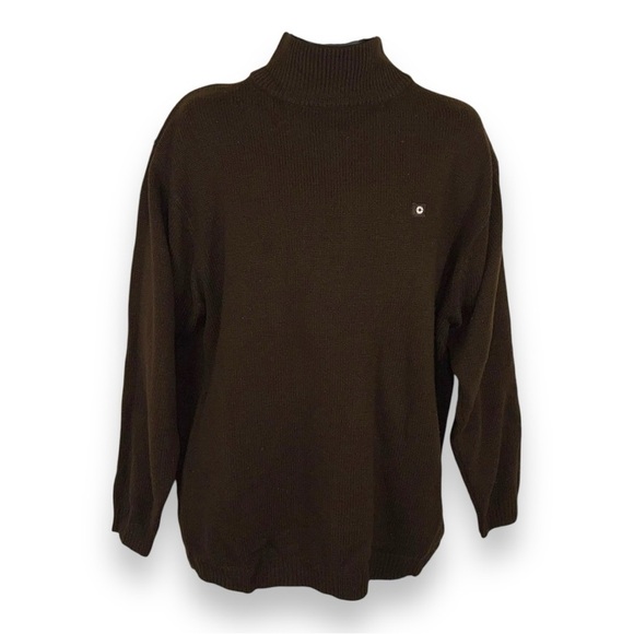 VINTAGE SOUTH POLE BROWN RIBBED SWEATER MENS 90’s TURTLENECK LONG SLEEVE - Picture 1 of 12